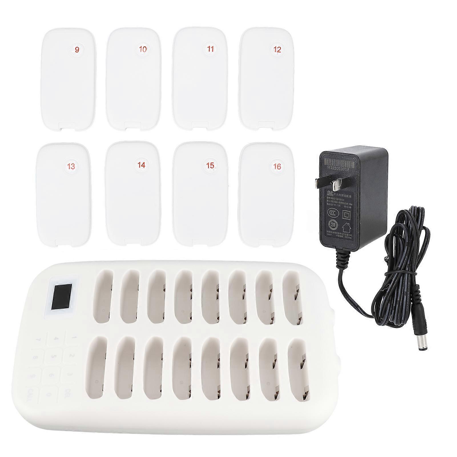 Wireless Calling System 16 Pagers Touch Control 546yd Range for Restaurants and More