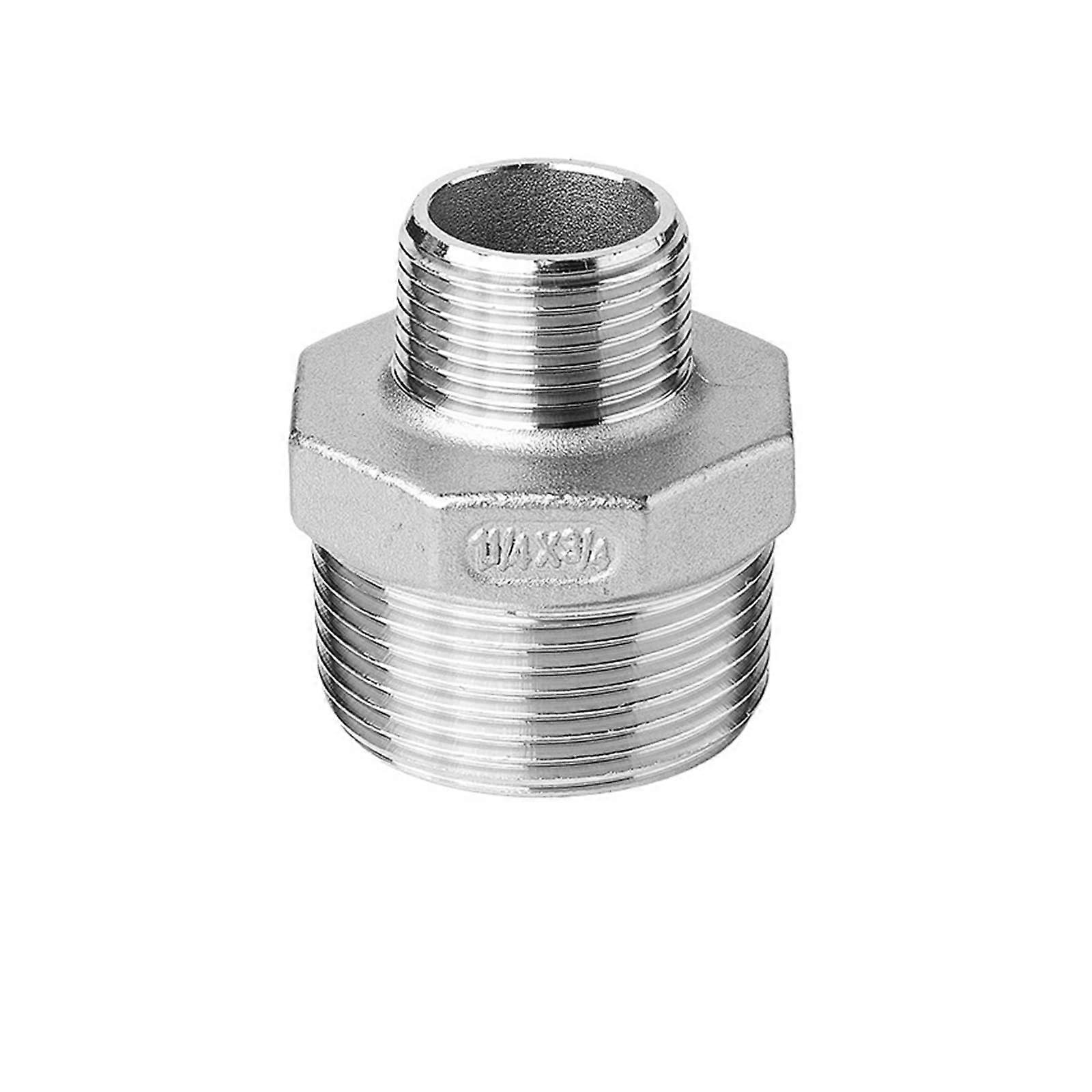 304 Stainless Steel Variable Diameter Hexagonal Pair Wire, DN20-DN15 External Wire Transition Joint Thread, Large Small End