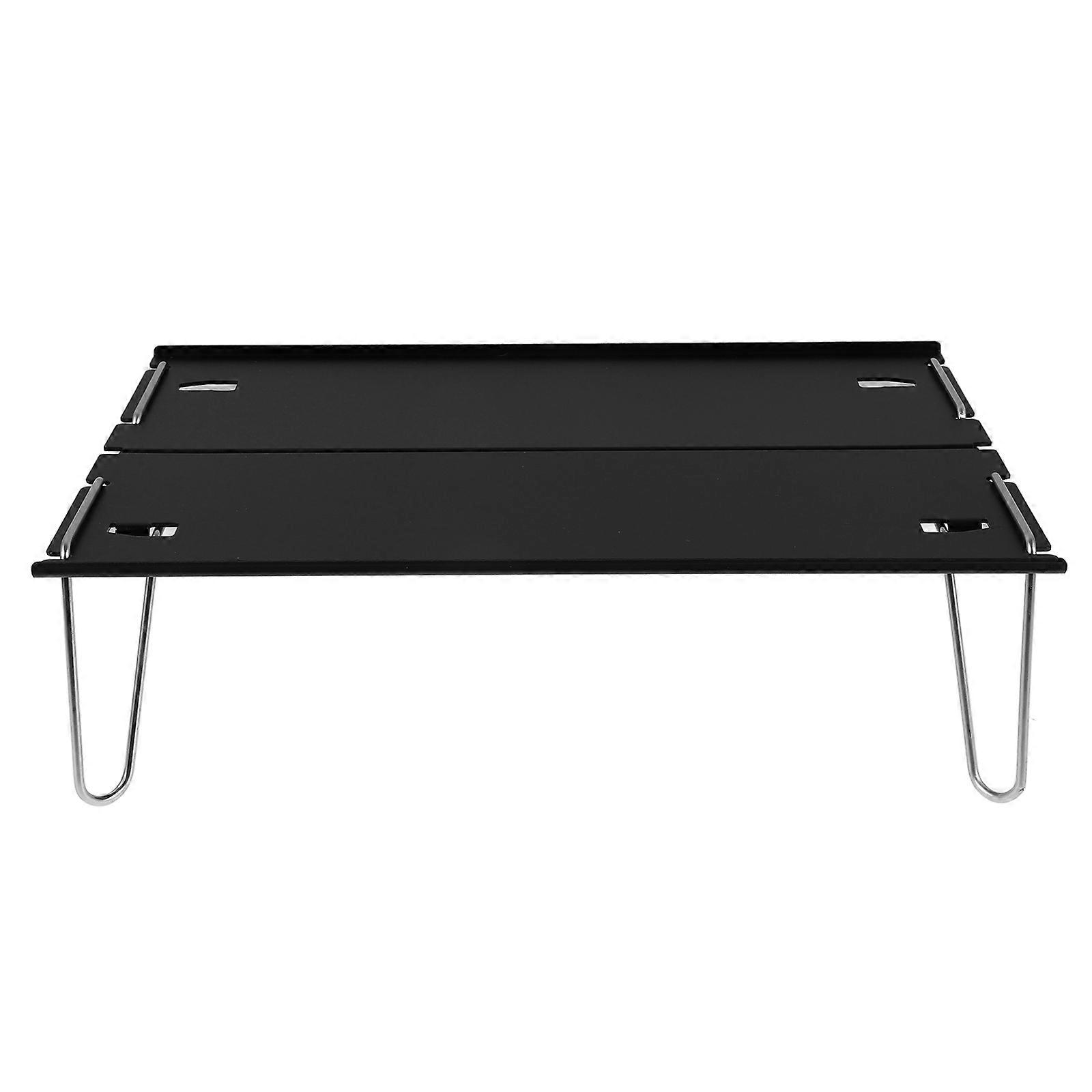 Aluminum Alloy Folding Table for Outdoor Camping Desk Multi-purpose Tea Table Black 1Pc