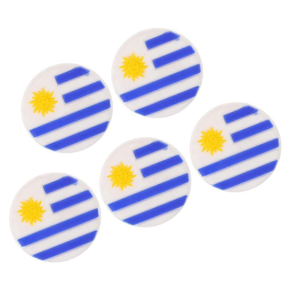 Tennis Vibration Dampeners 5Pcs National Flag Elements for Tennis Play with Silicone Material Designed for Tennis Players