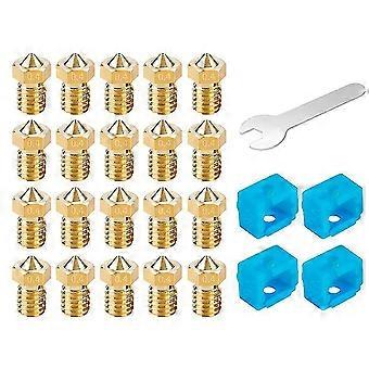 3D-Druckerzubehör DIY-Kit für V6 Messingdüse 0,4 mm + Silikongehäuse + Schraubenschlüssel für 1,75 mm 3D-DruckerteileEdition731