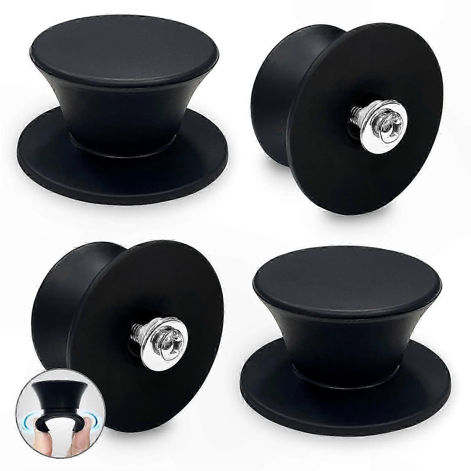 Set of 4 Silicone Replacement Knobs for Pot Lids, Heat-Resistant Handles for Cookware, Pans, and Slow Cookers