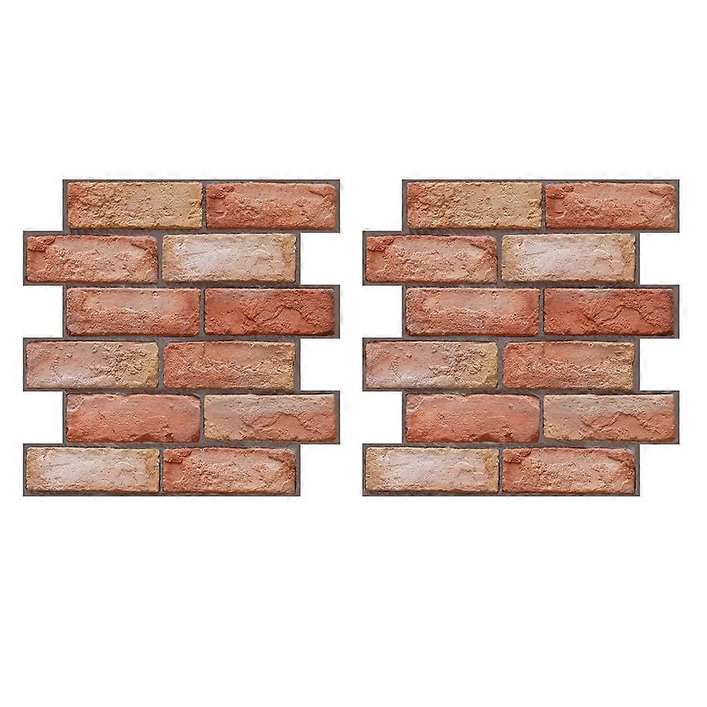 2Pcs Peel And Stick Brick Pattern Wall Pastes Made Of PVC For And Coffee Shop Decoration 11.8X11.8X0.1in