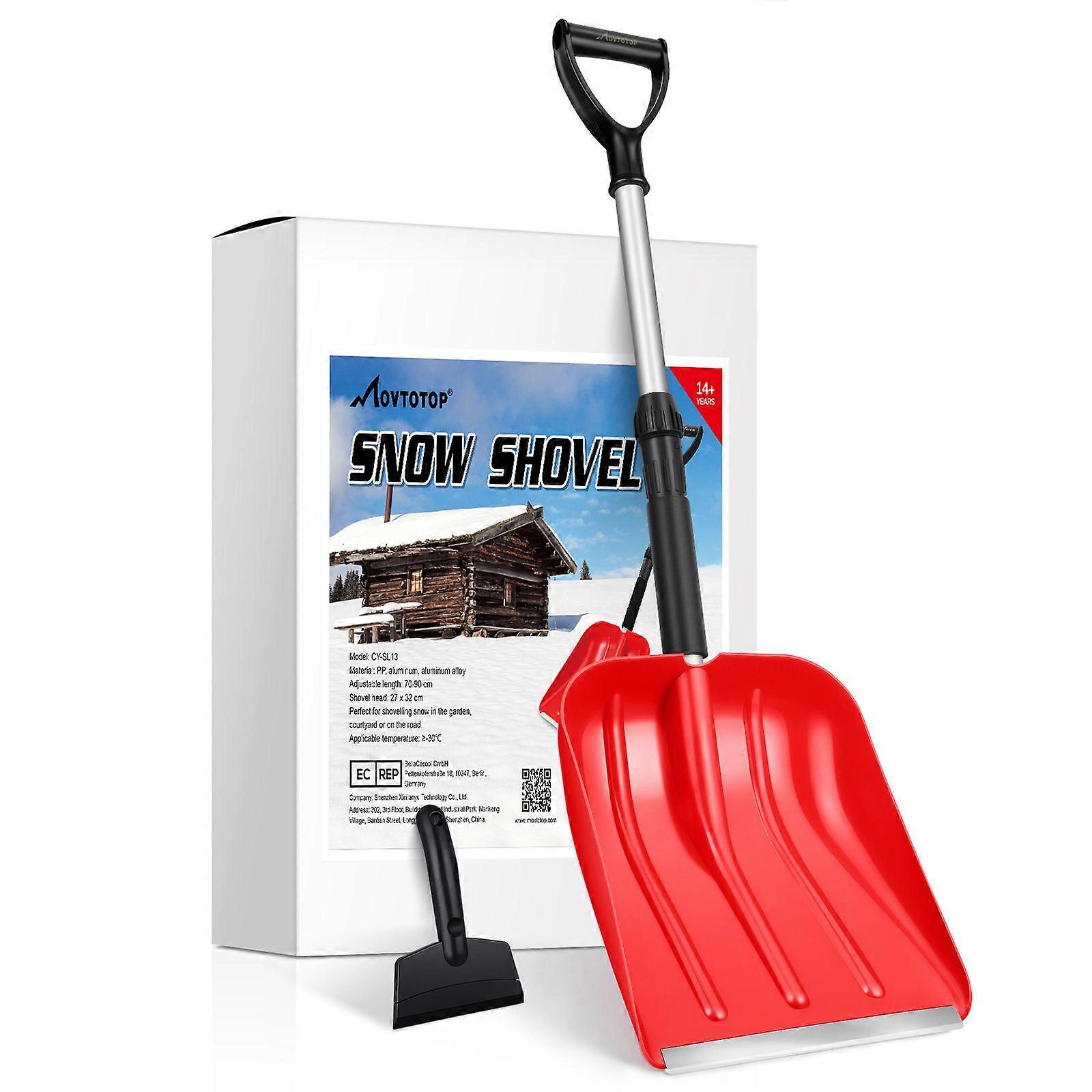 車用雪掃除キット 伸縮式雪滑り止め霜除去ツール 道路とフロントガラスの掃除用 27 x 32 cm ヘッド 1 セット