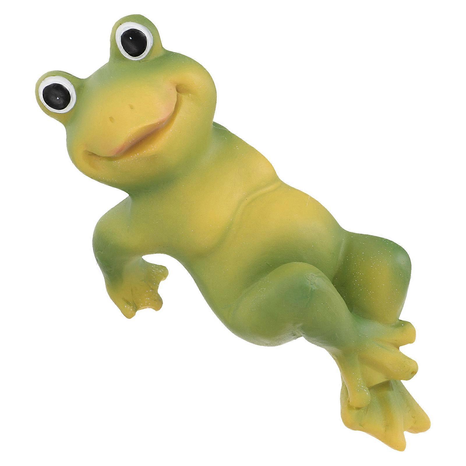 Lovely Frogshaped Resin Statue for Garden Decor Green Color Adds Charm to Your Yard
