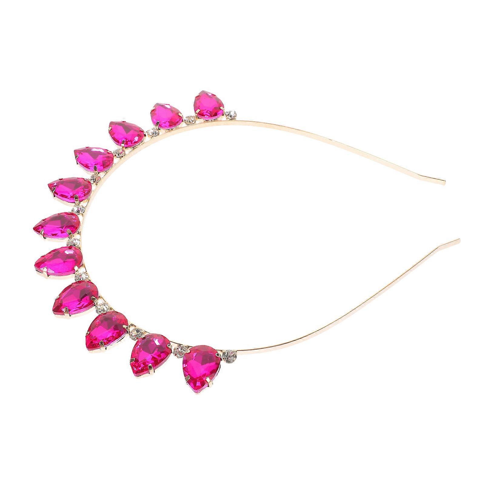 Rosy Pearl Decorate Headband with Rhinestone for Girls Lightweight and Durable for Carnival Parties