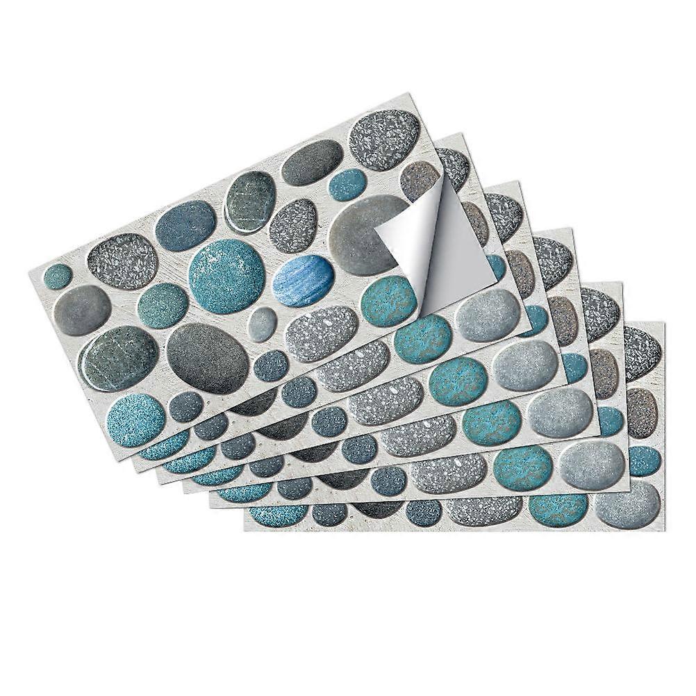 Chic Wall Protective Stickers 6 Sheets Decorative Wallpaper For Stove Area And Kitchen Wall Crafted From Assorted Color PVC With Easy To Clean Feature