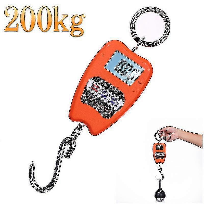 Industrial Digital Scale - 200kg Hook Spring Dynamometer (Orange)