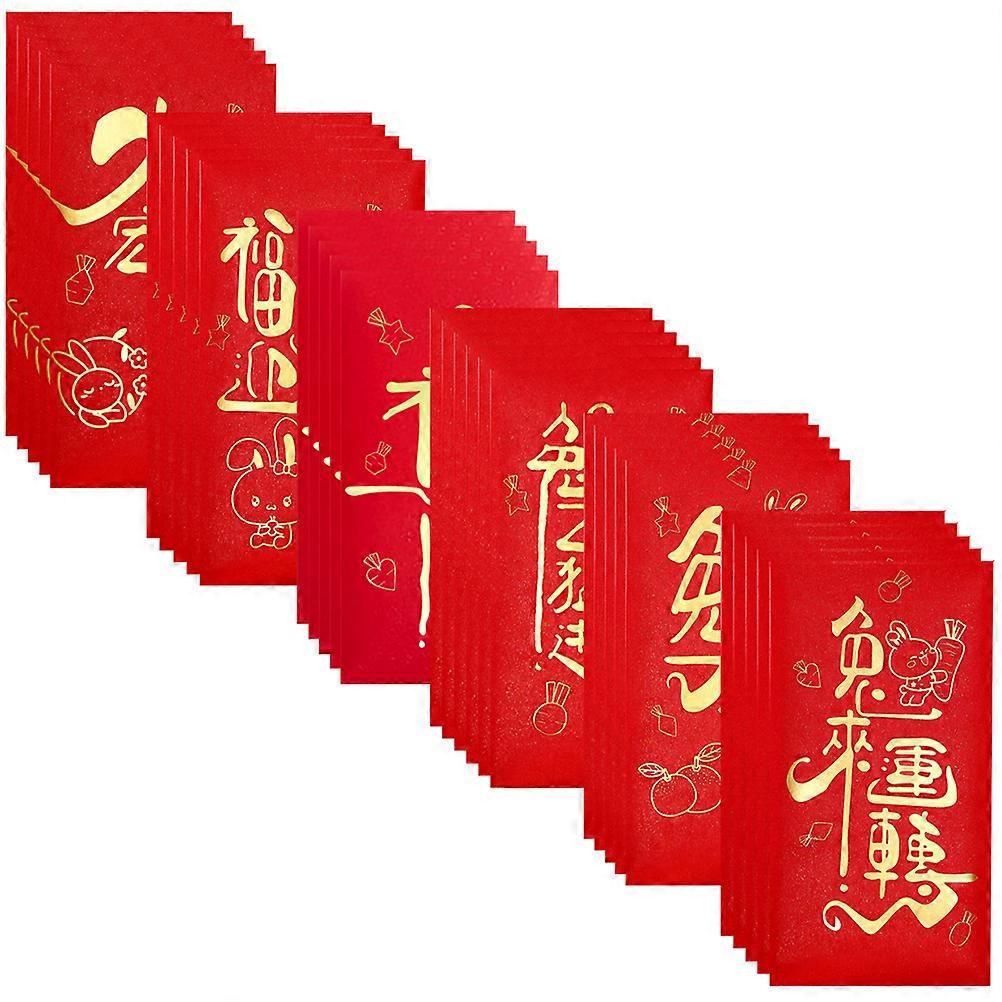 Spring Festival 60Pcs Rabbit Year Red Packets For Chinese New Year Occasion 17X9CM Featuring Beautiful Design