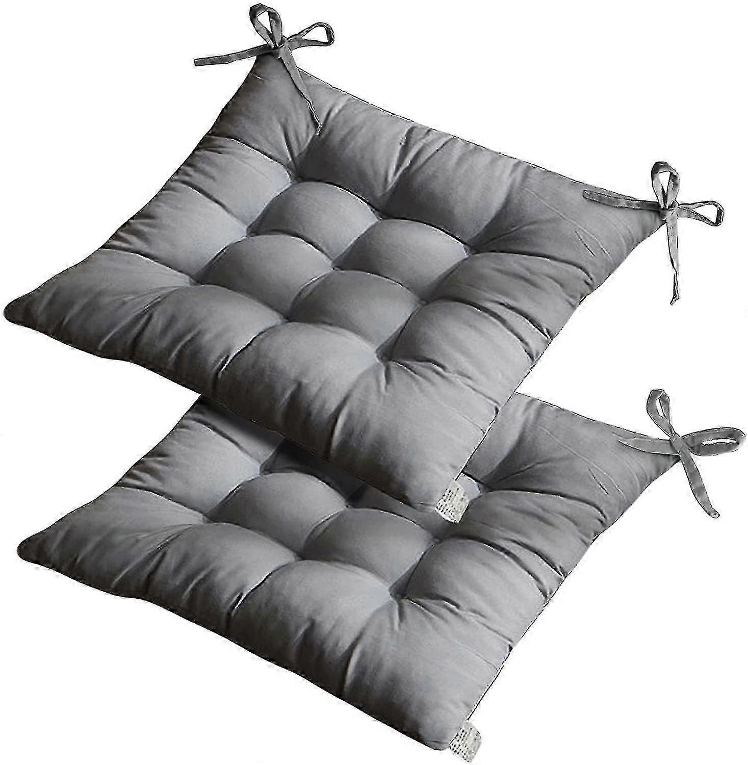 2025 Dining Chair Cushions, 2 Pack Grey Thick Soft