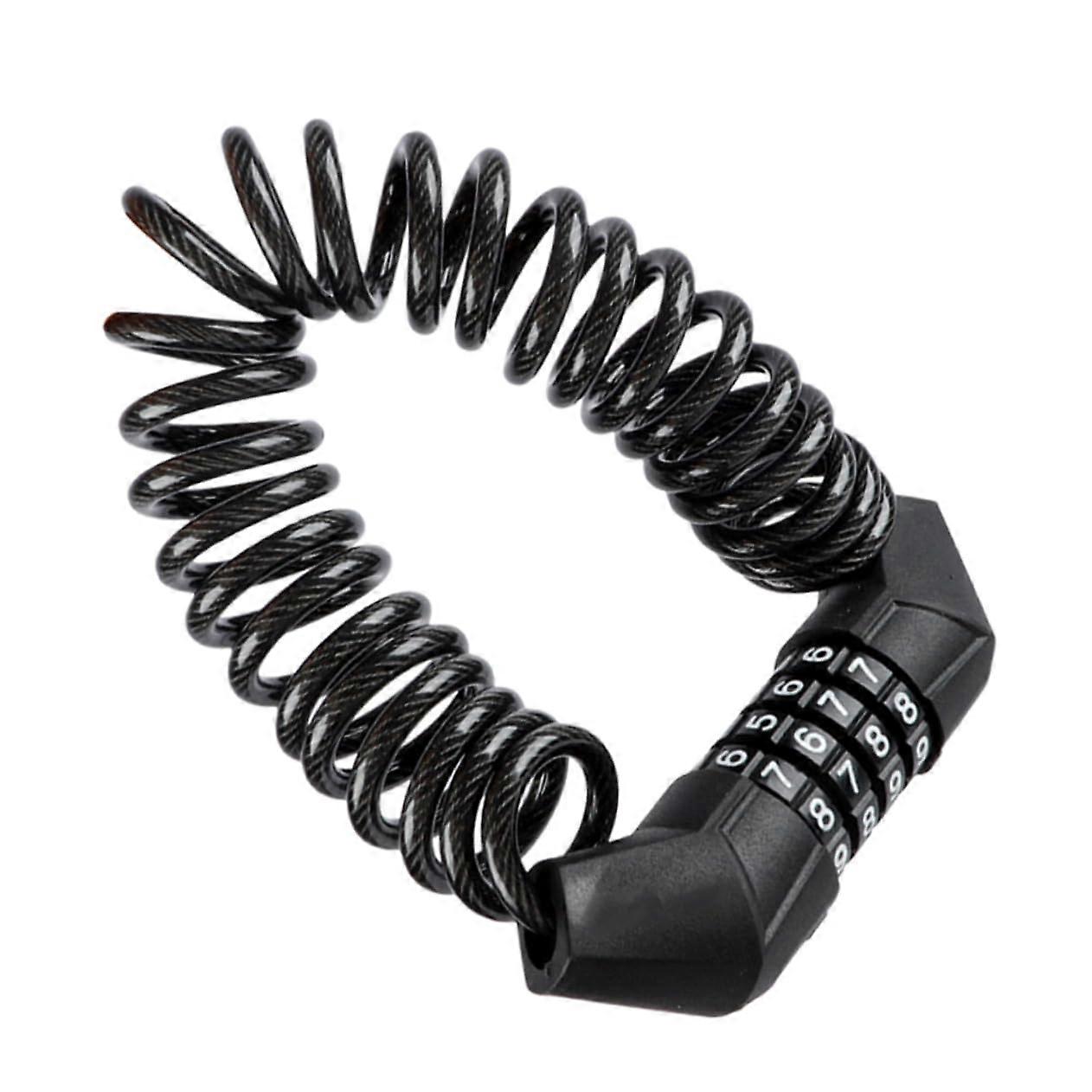 Bicycle Lock Combination Padlock Coded Lock For Road Bikes Zinc Alloy Black With Chain And Holder