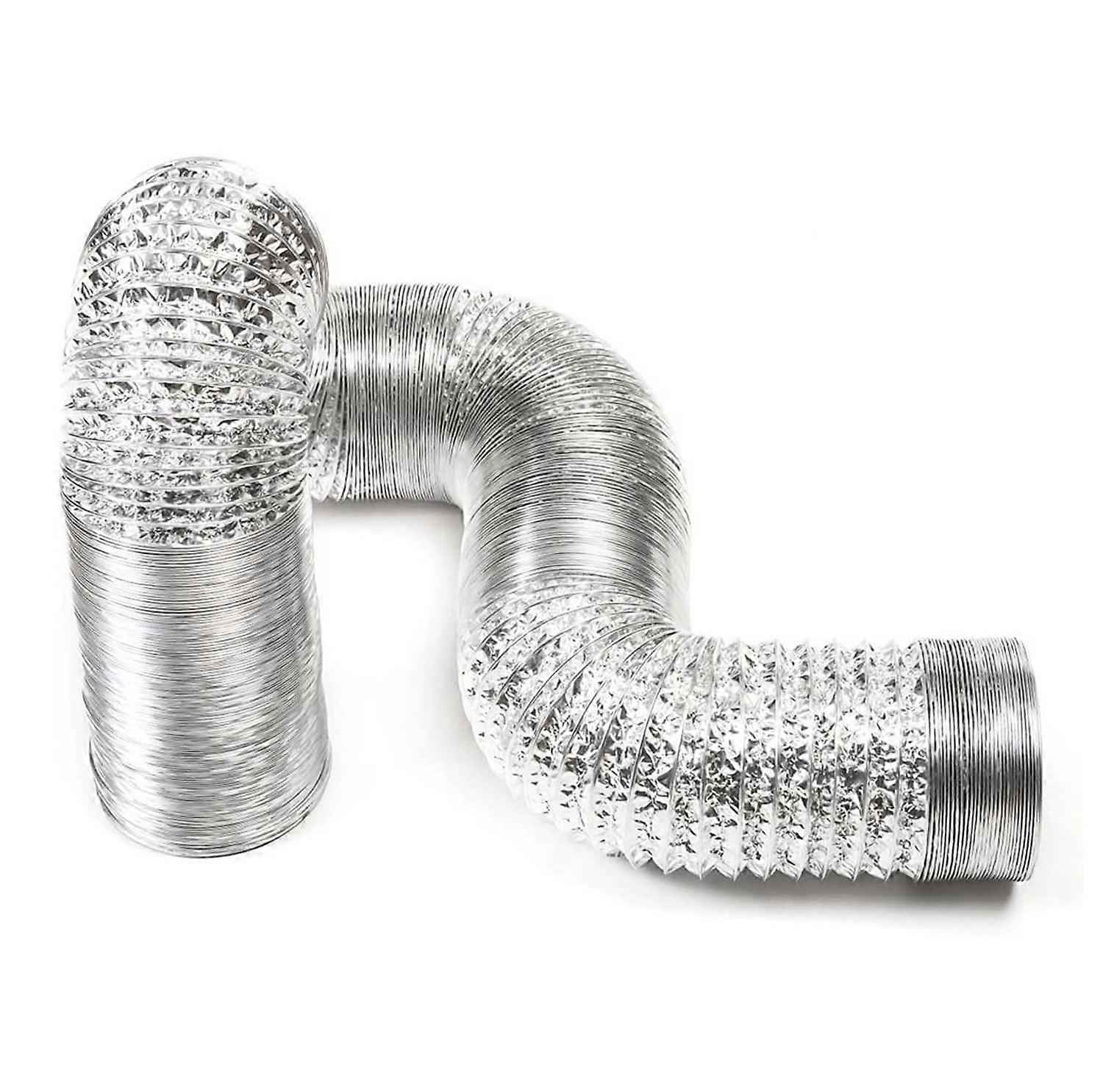 Aluminium Ducting Hose for Ventilation and Extractor Hoods, Flexible Air Duct, 2 Clamps Included, 80-300 mm, 3 m