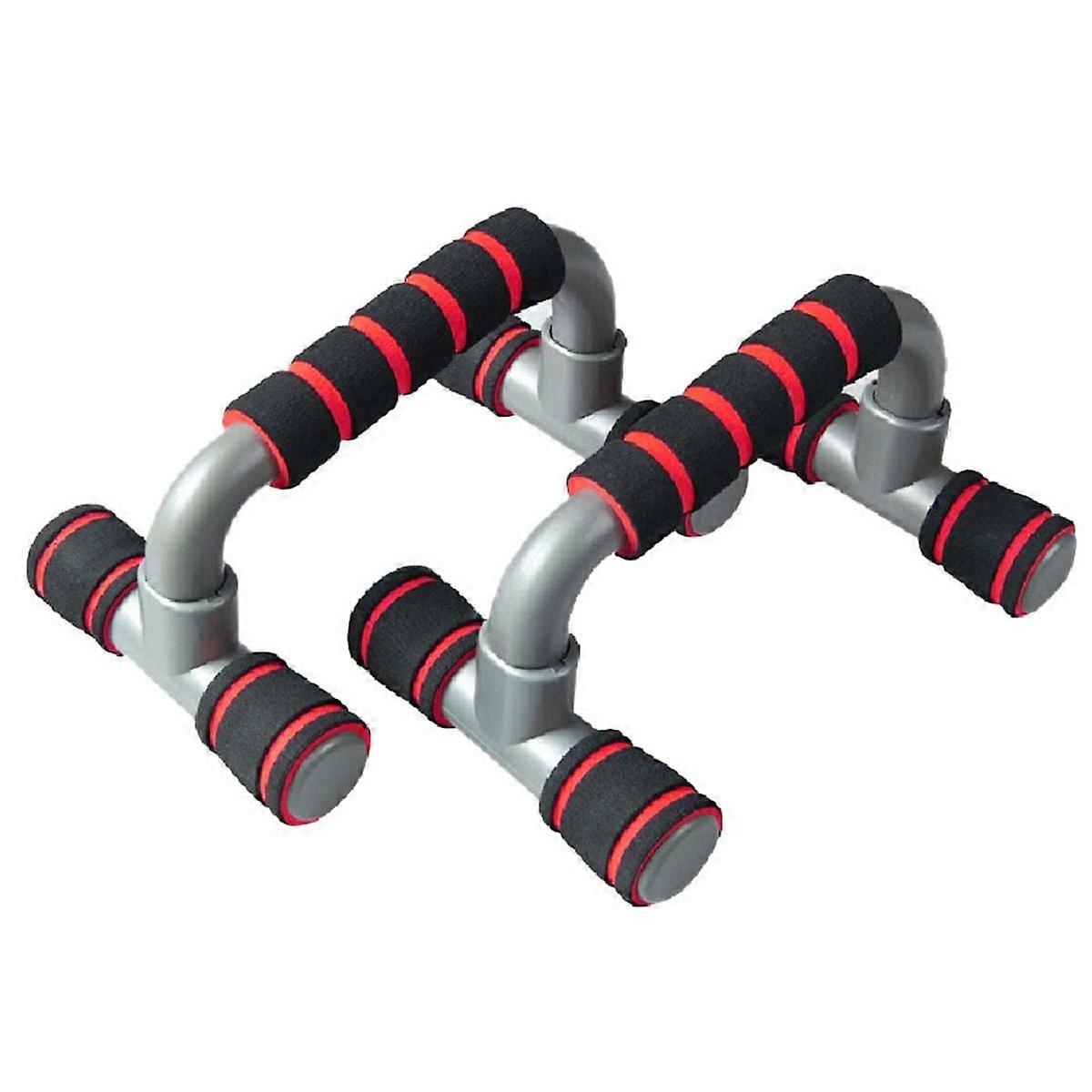 Non-slip Push-up Handles with Comfortable Foam, Black / Red