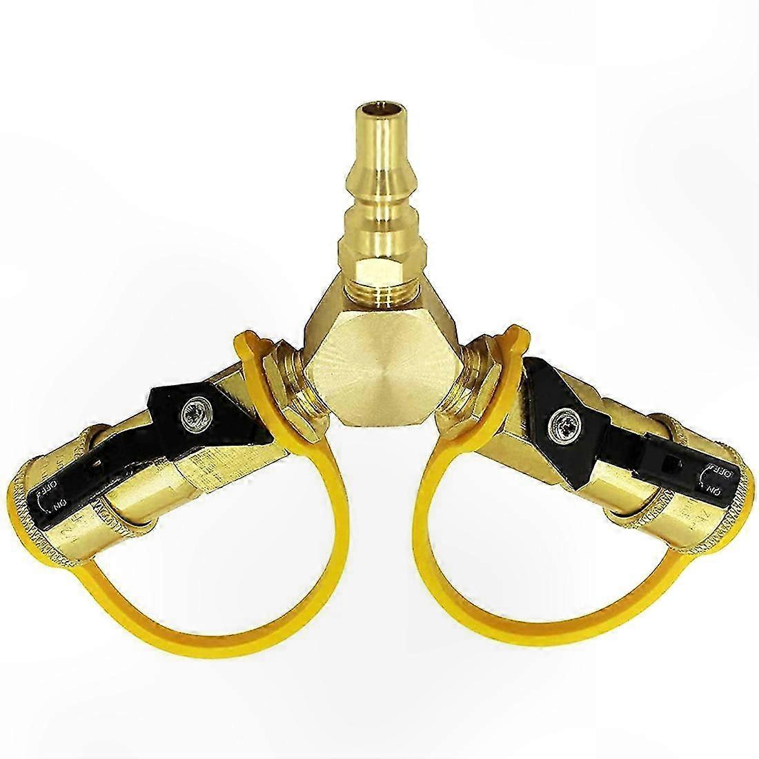1/4inch RV Propane Quick Connect Y Splitter Adapter for RV to Grill & Quick Connect Propane Hose Fittings Connector