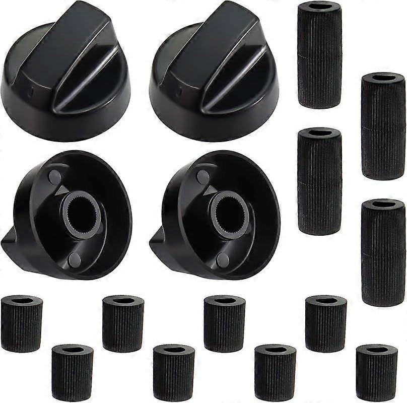 Stove Knobs, 4 Pack Control Knobs with 12 Adapters for Wide Application Ref: 5423