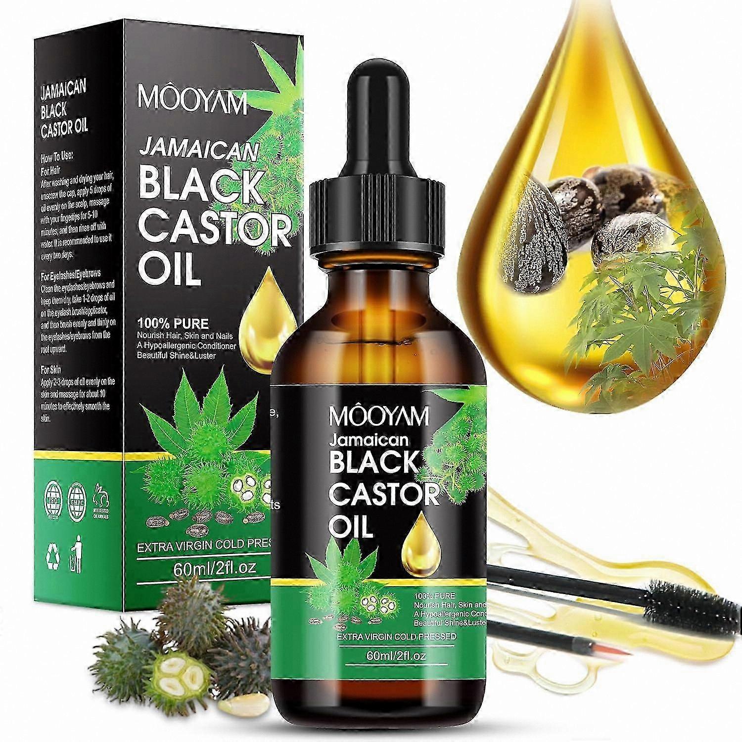 Organic Jamaican Castor Oil for Hair, Skin, Lashes & Brows Growth Support