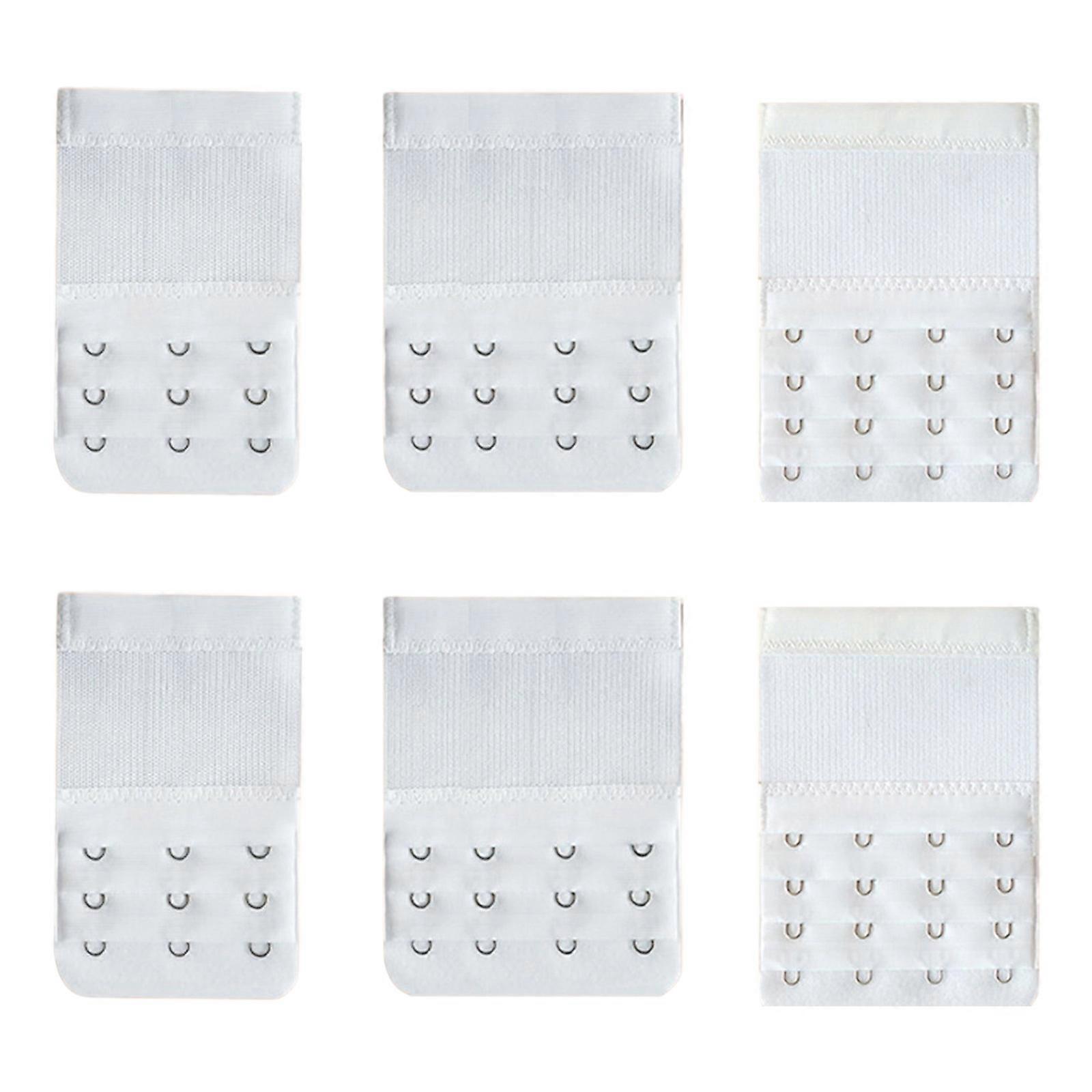 Women's Soft Comfortable Elastic Bra Extenders Back Bra Extension Strap 2/3/4Hooks Lady's Bra Extender Bra Band Hooks  White