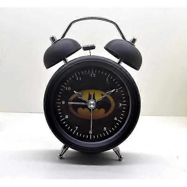 3 inch Kids Alarm Clock Retro Silent Pointer Clock Round Digital Double Bell Clock Black Alarm Clock