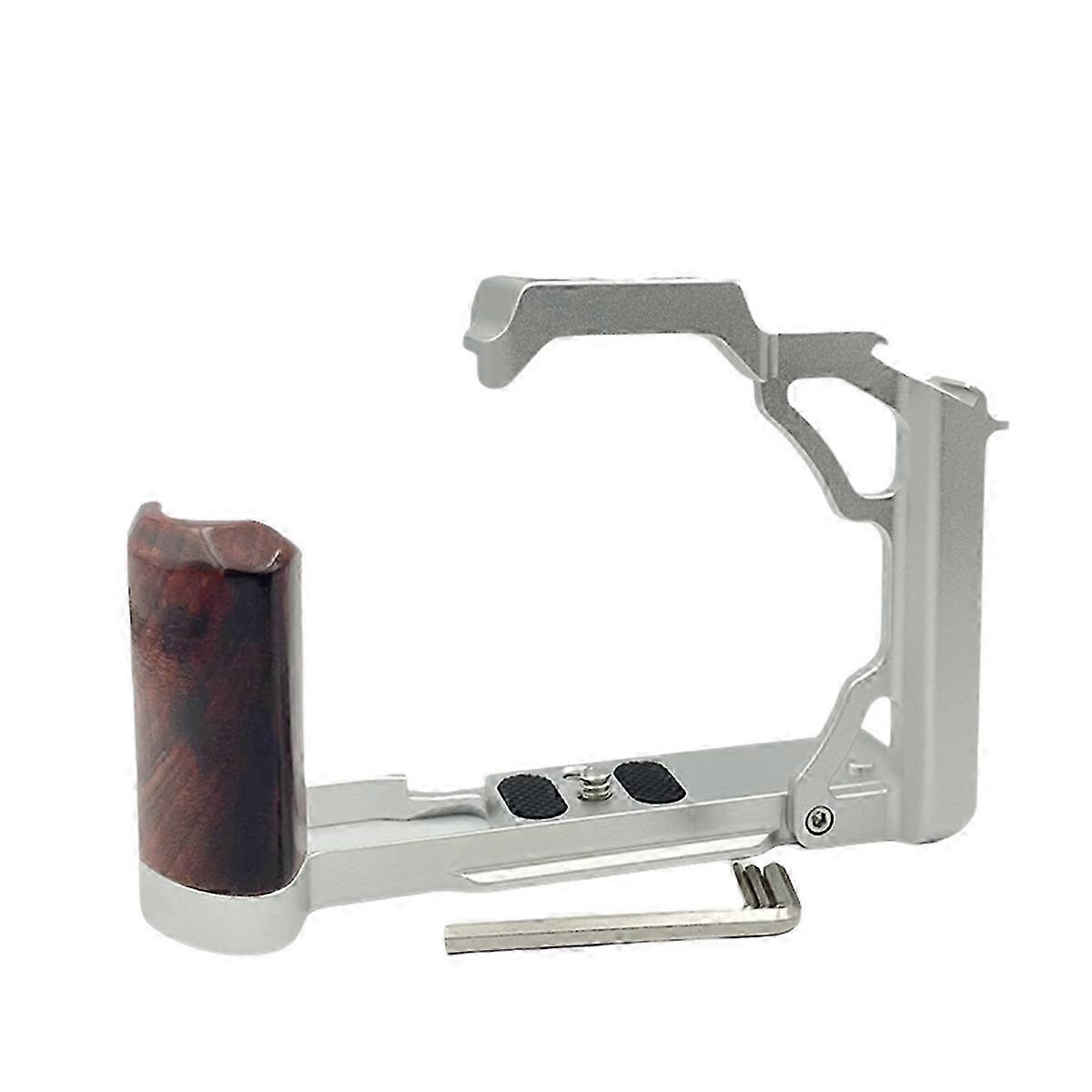 Wood Handle Camera Cage Stabilizer Rig for Nikon ZFC Cameras Silver