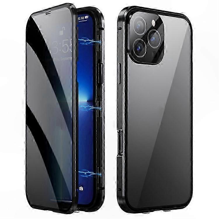 Anti-Spy Tempered Glass Case with Magnetic Frame for 16 Pro Max