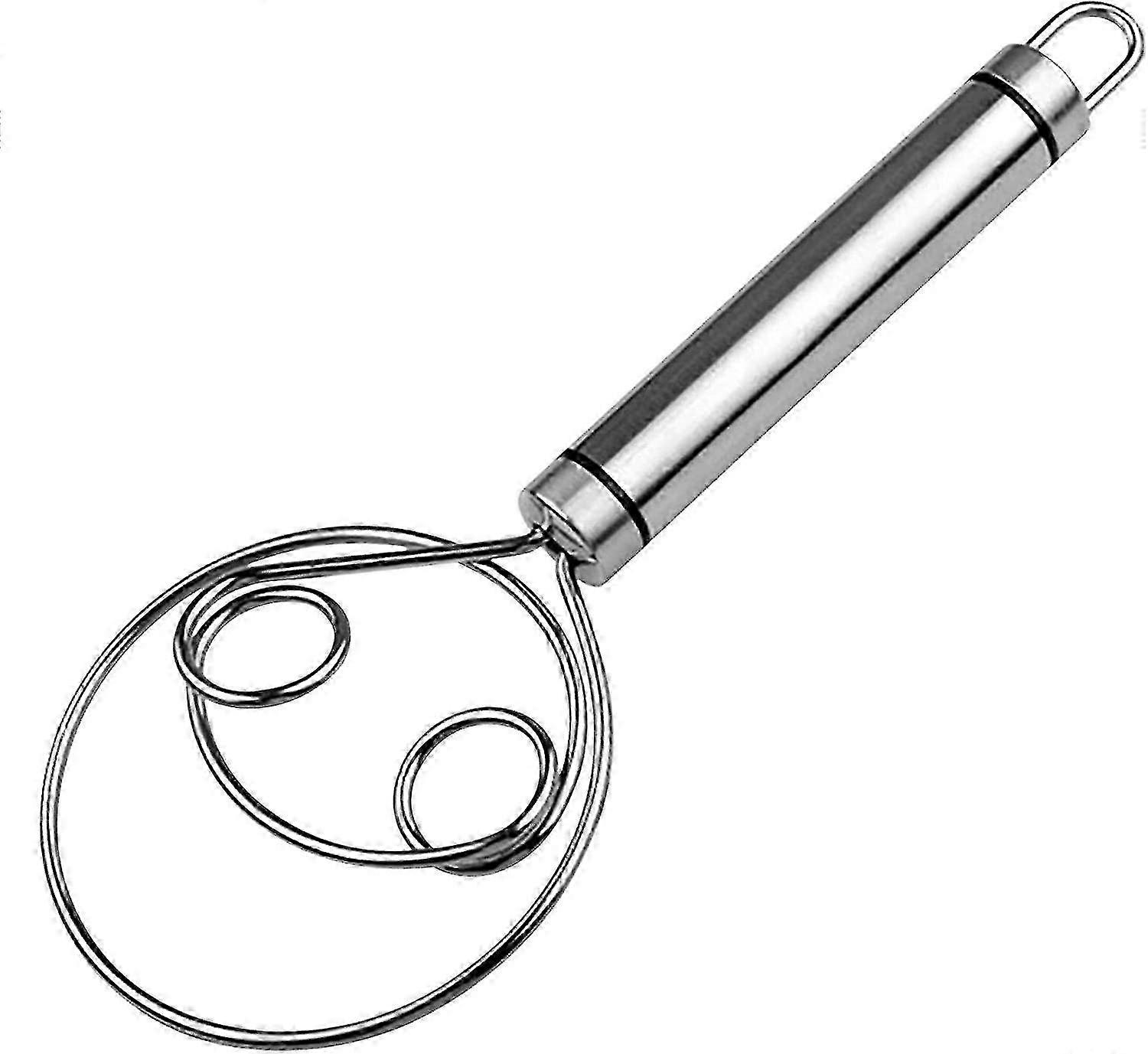 Fouet à pâte à pain danois, fouet à pâte en bois en acier inoxydable...