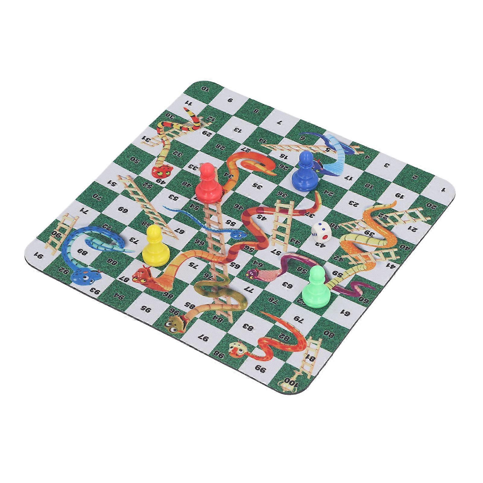 Foldable 24cm Plastic Chess Board Set with 4 Pieces & Bag