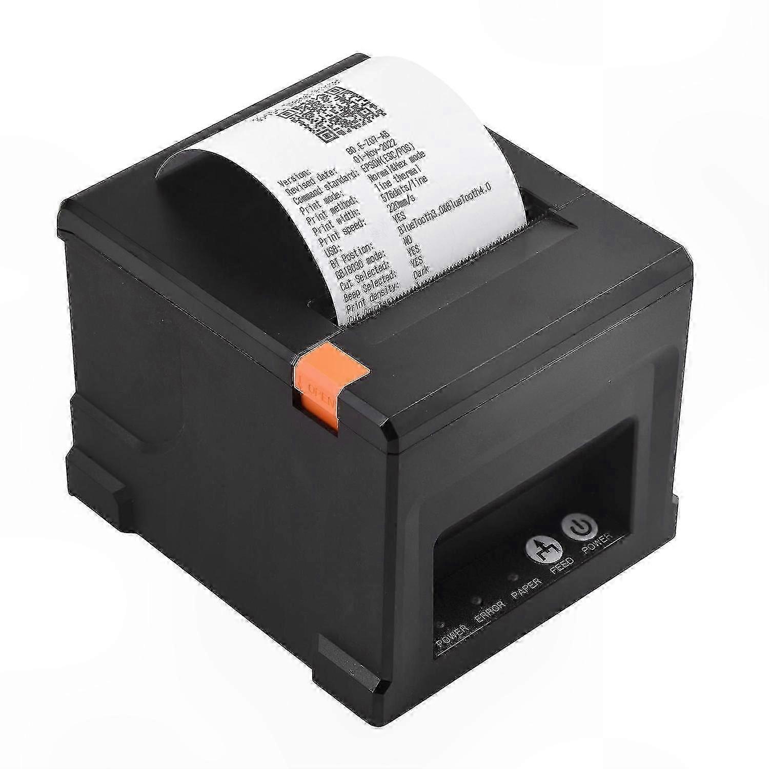 Thermal Receipt Printer, 80mm USB LAN Auto Cutter for POS Systems Fast Printing Speed