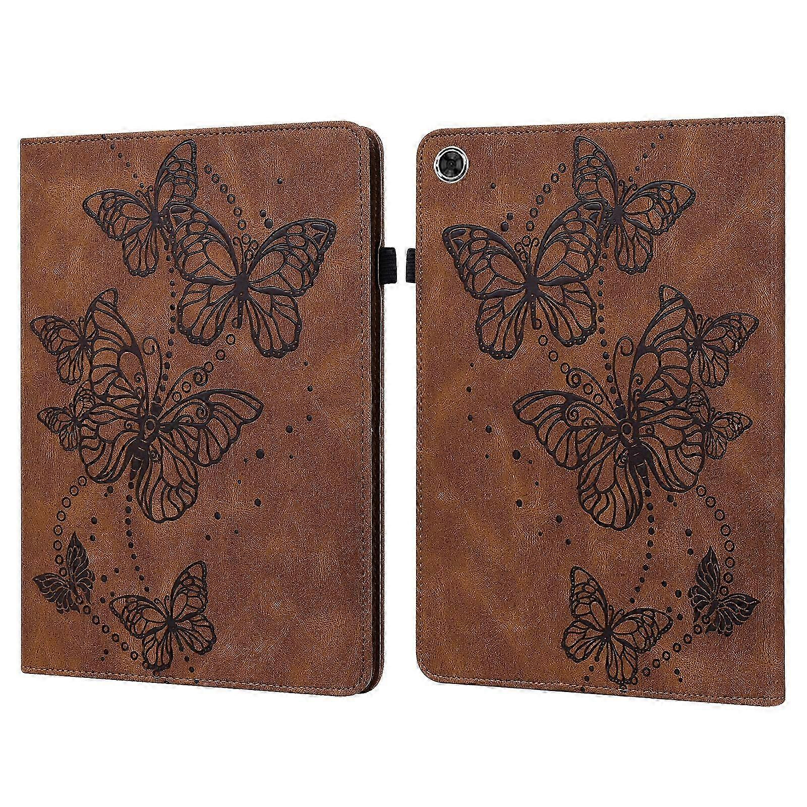 10.3 Inch Emed Butterfly Pattern Leather Tablet Case for Multiple Models (Pink)
