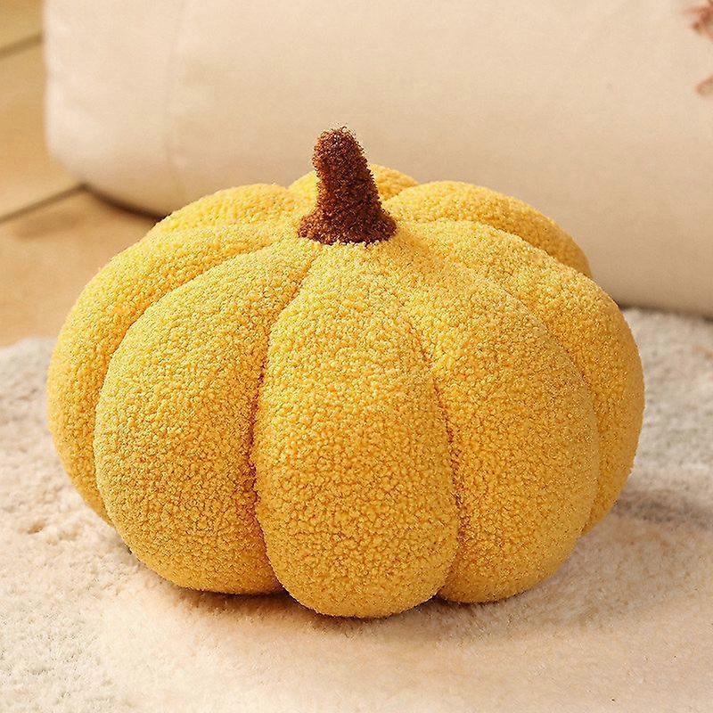 15.8in Fall Pumpkin Pillow Yellow Simulated Pumpkin Shaped Pillow Halloween Decoration Throw Pillows Fluffy Plush Pumpkin Pillows Cushion Decor for Fa