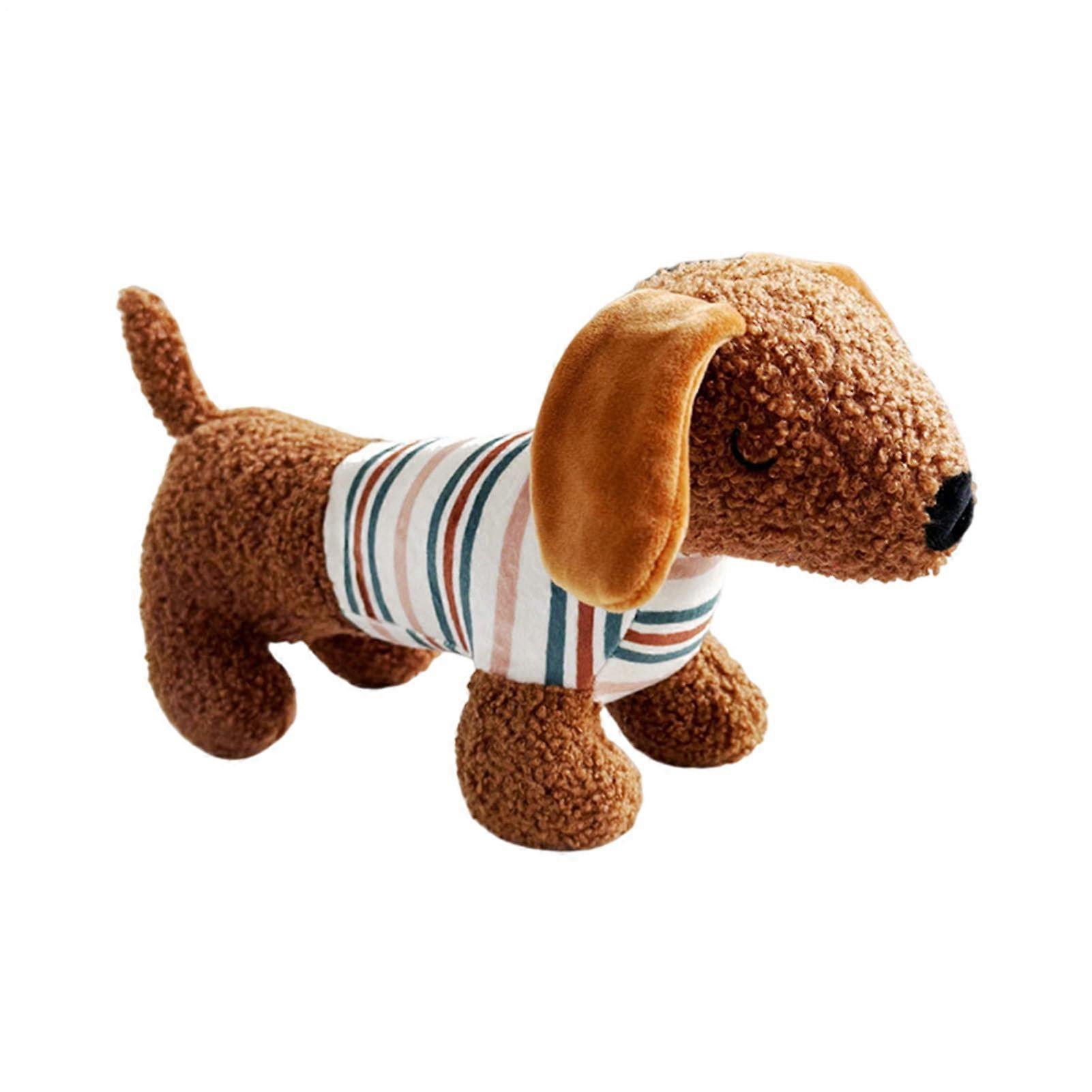 Squeaking Dog Toys DachshundShape Tobus Puppy Play Toy For Interactive Pet Training Brown Aggressive Chewers