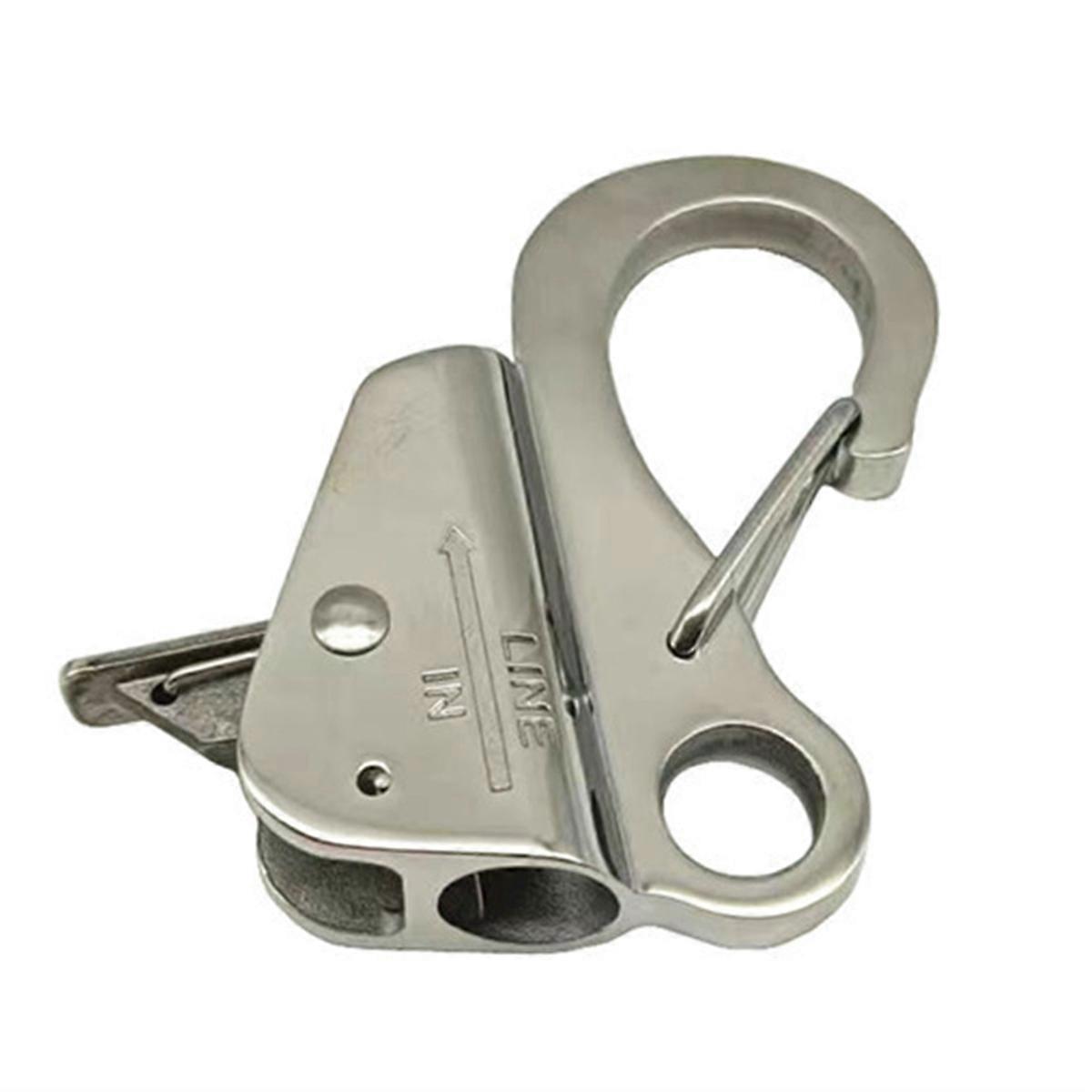 Stainless Steel Boat Clip Quick Threading Spring Adjustable Line Length Sliding Anchor Hook Marine Y