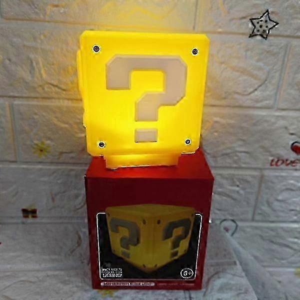 Sound Mario Lamp, Question Mark Rechargeable Night Light, Square Lamp