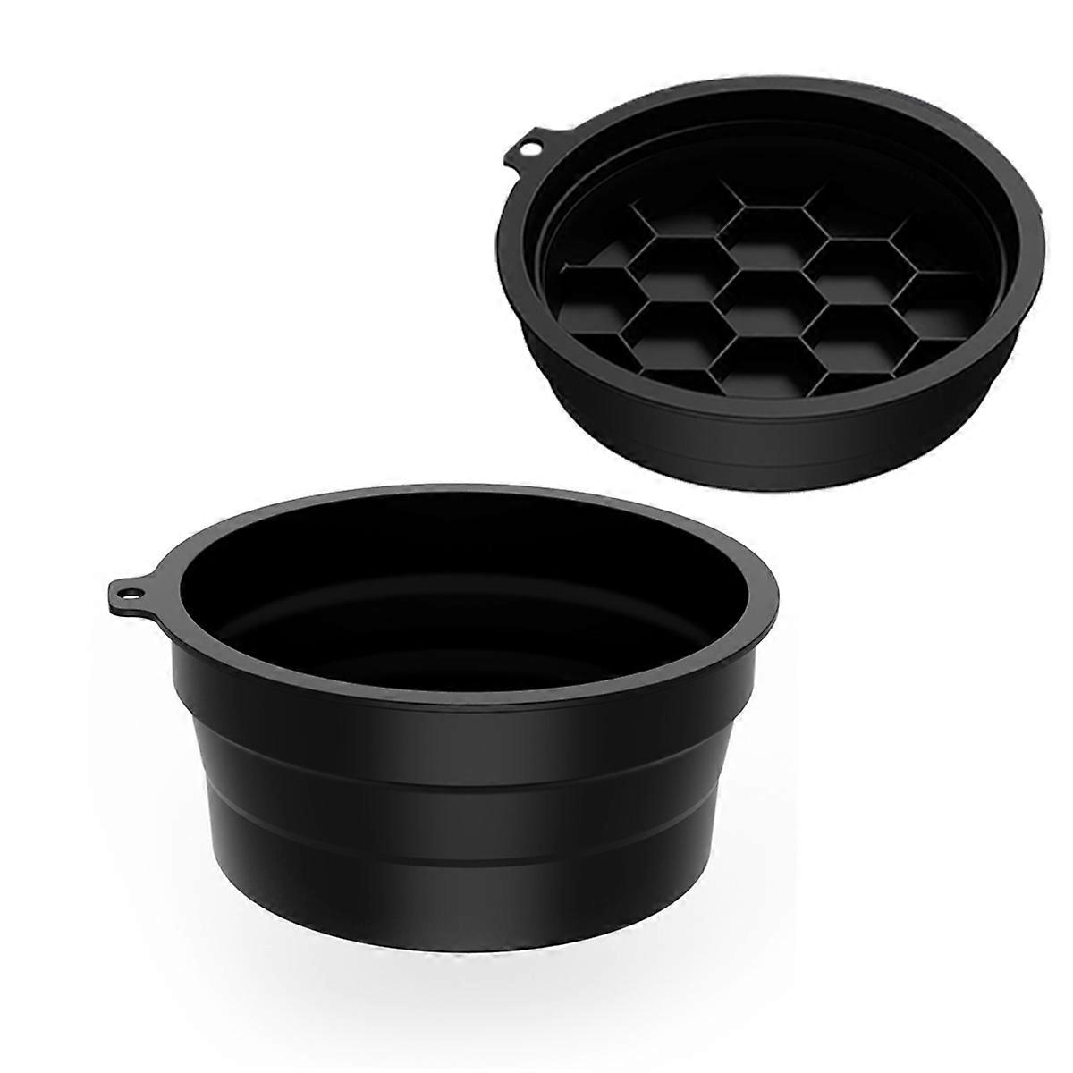 Face Bowl for Ice with Built-in Ice Tray, Silicone Ice Bath Bowl for Cold Plunge Therapy Black
