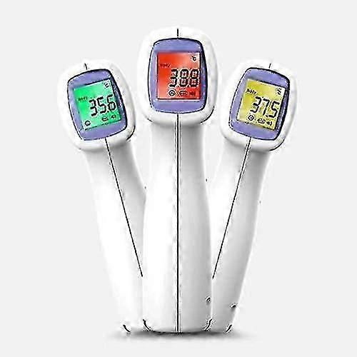 Termómetro infrarrojo digital sin contacto sin contacto con pantalla de temperatura codificada por colores y medición de 1 segundo y 1 clic (ShiKai)