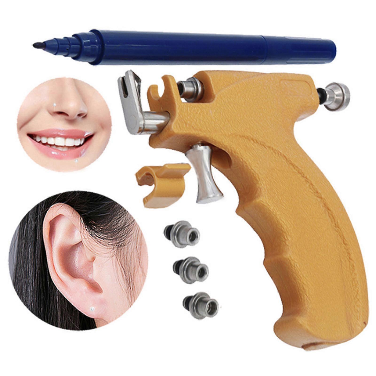 Professional Ear Stud Earring Piercing Gun Tools Kit Stainless Steel Reusable Earlobe Cartilage Nose Navel Body Piercing Gun Set