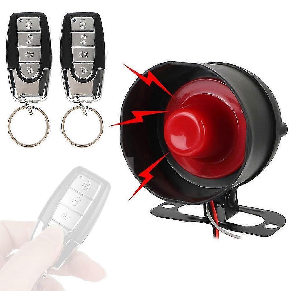 12V Auto Alarm System Universal for Cars 2 Remote Controls 7 Adjustable Sensitivity Easy Install Vehicle Anti Theft Device