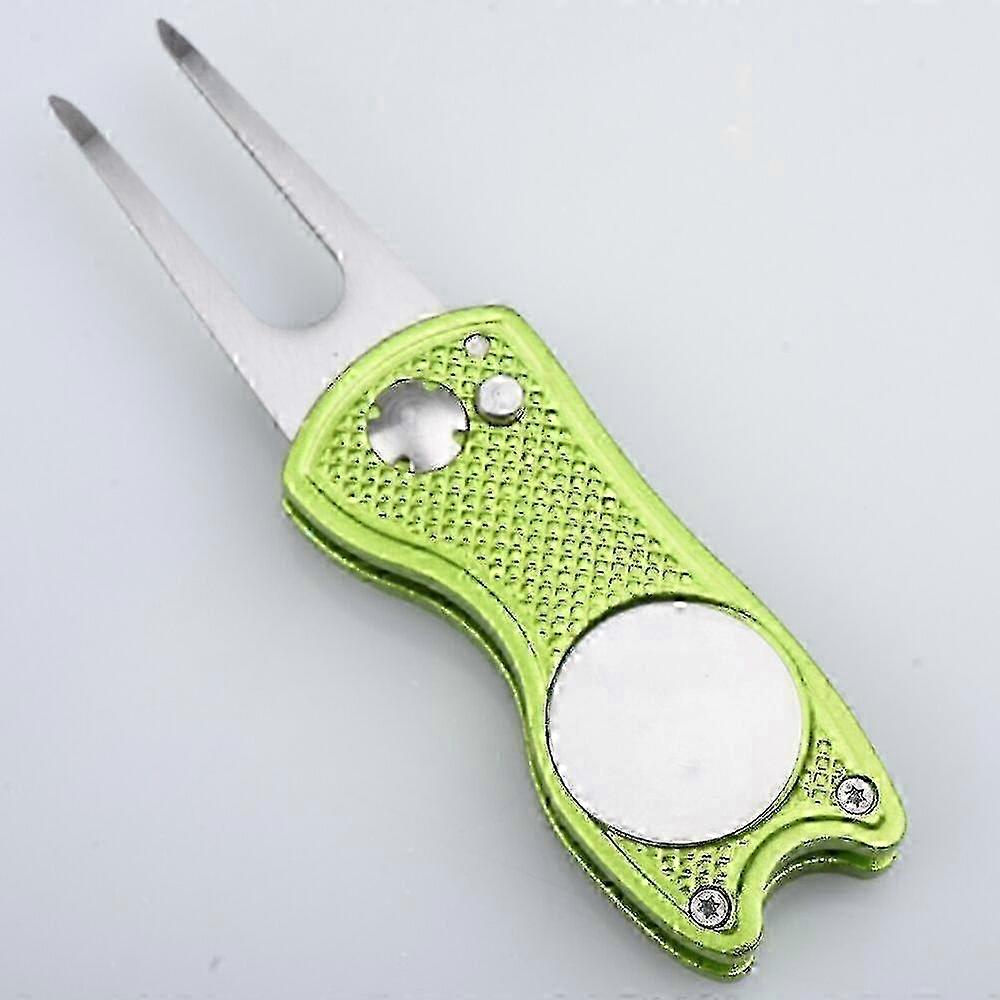 Foldable Golf Divot Repair Tool With Golf Ball Marker