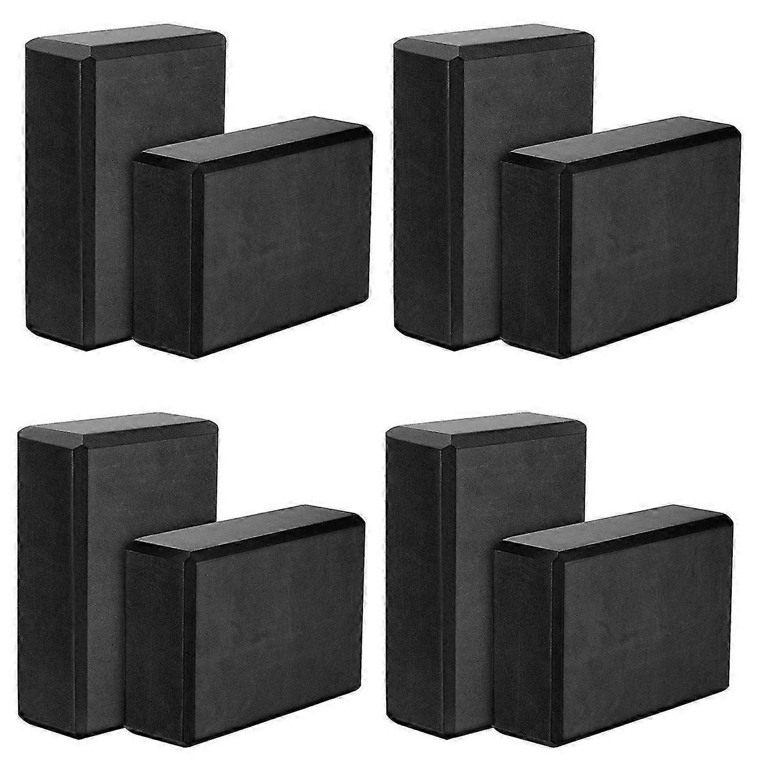 Yoga Blocks 2 Pack,EVA Foam Yoga Block Exercise Bricks,Black