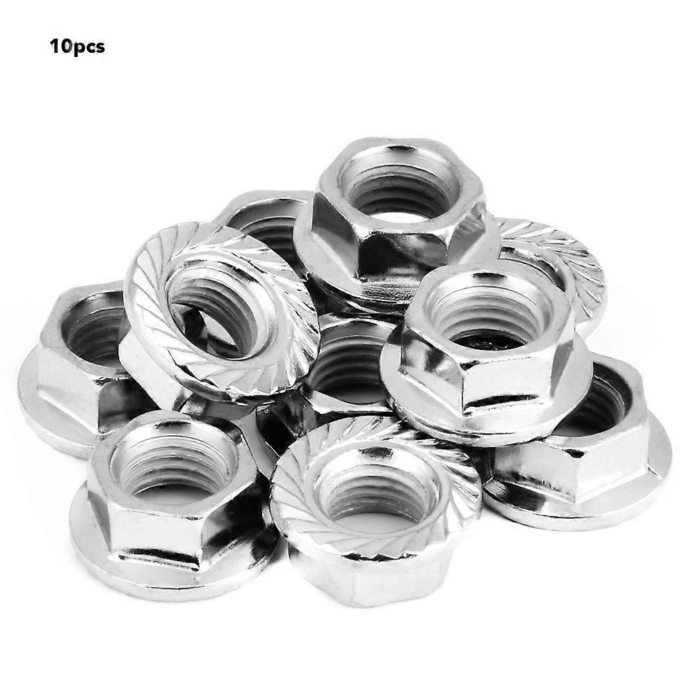 10 Pcs Fine Thread Hex Nuts Flange Nuts Fastener with Pad
