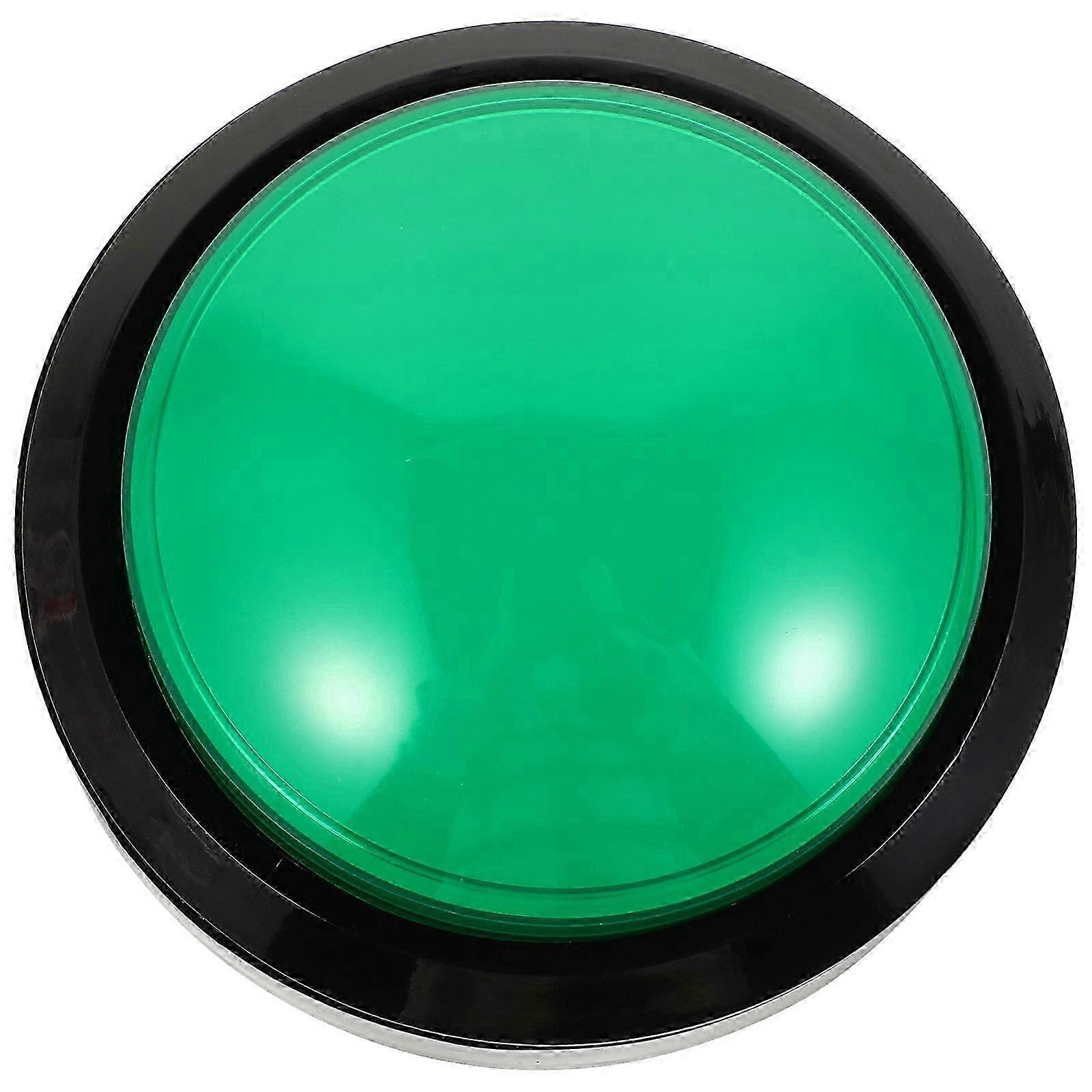 High Sensitivity LED Illuminated Push Button for Quiz Buzzer Dome Shaped Game Machine 100mm Green Versatile Usage 1Pcs