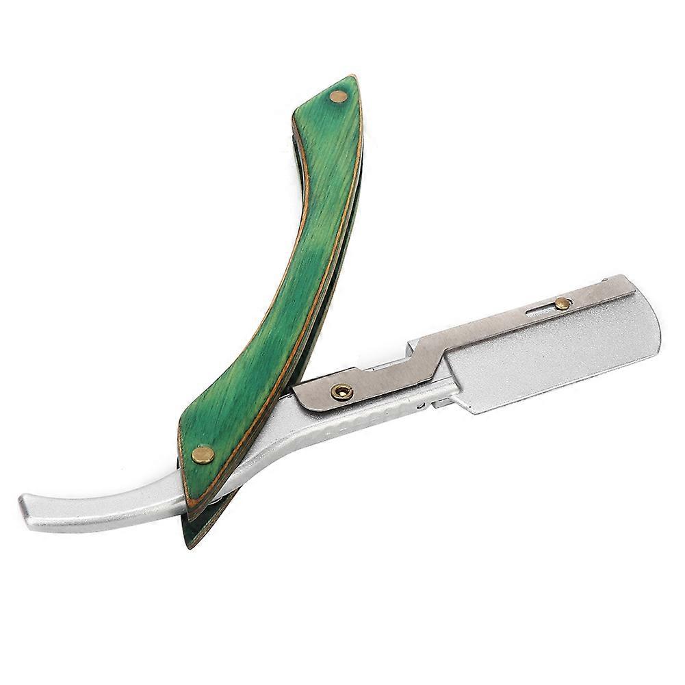 Manual Beard Shaver Holder Green Classic Folding Face Grooming Tool
