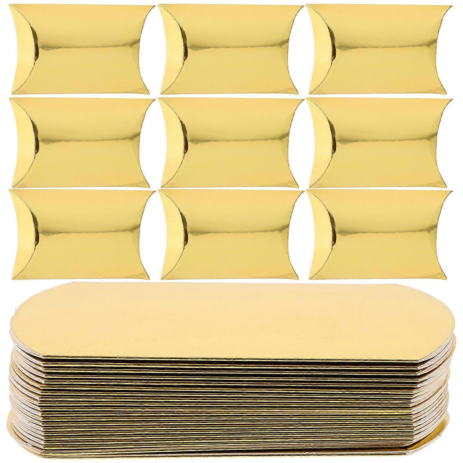 60Pcs Pillow Shape Candy Box for Party Use Made of Paper in Golden