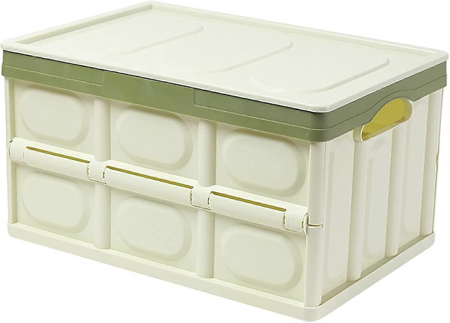 Car Boot Organiser Foldable Trunk Bag 52x35.5x29cm Green Plastic Storage Box For Large Cars