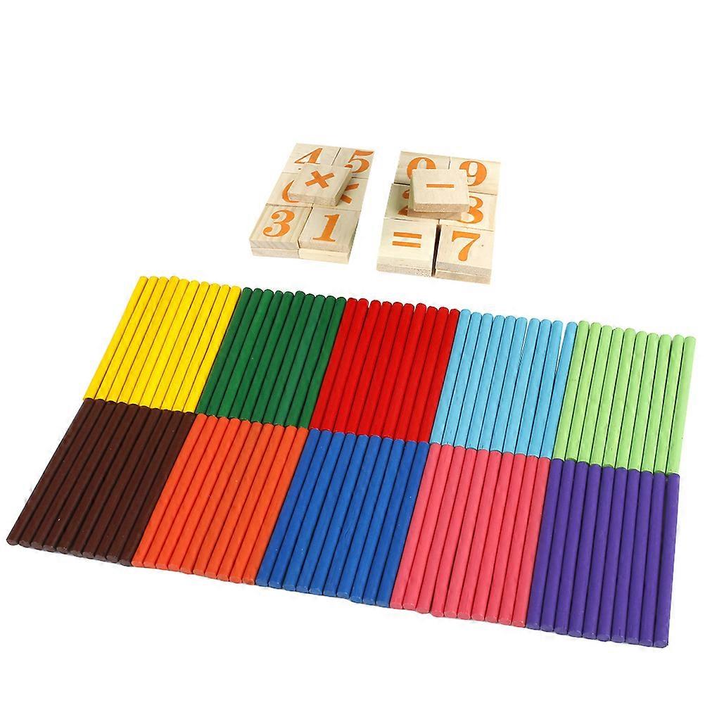 Finger Counting Math Toys Wooden Number Cards and Counting Rods Kindergarten Use Wood Quantity Understanding 1 Set