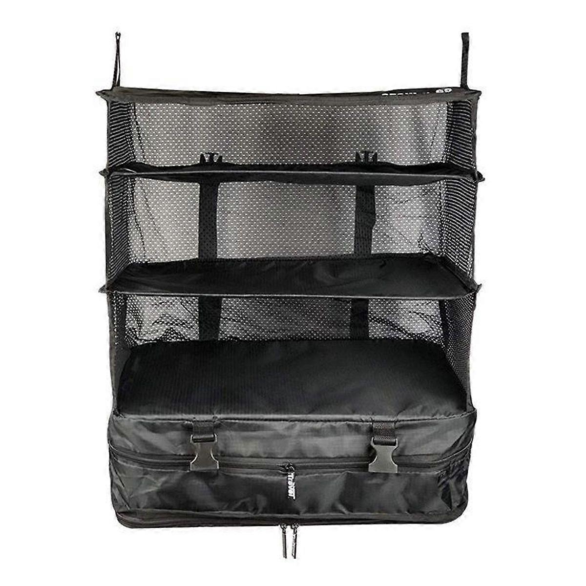 Portable Travel Cube Bag Organizer, Travel Essentials, Compression Closet Storage Organizer Black
