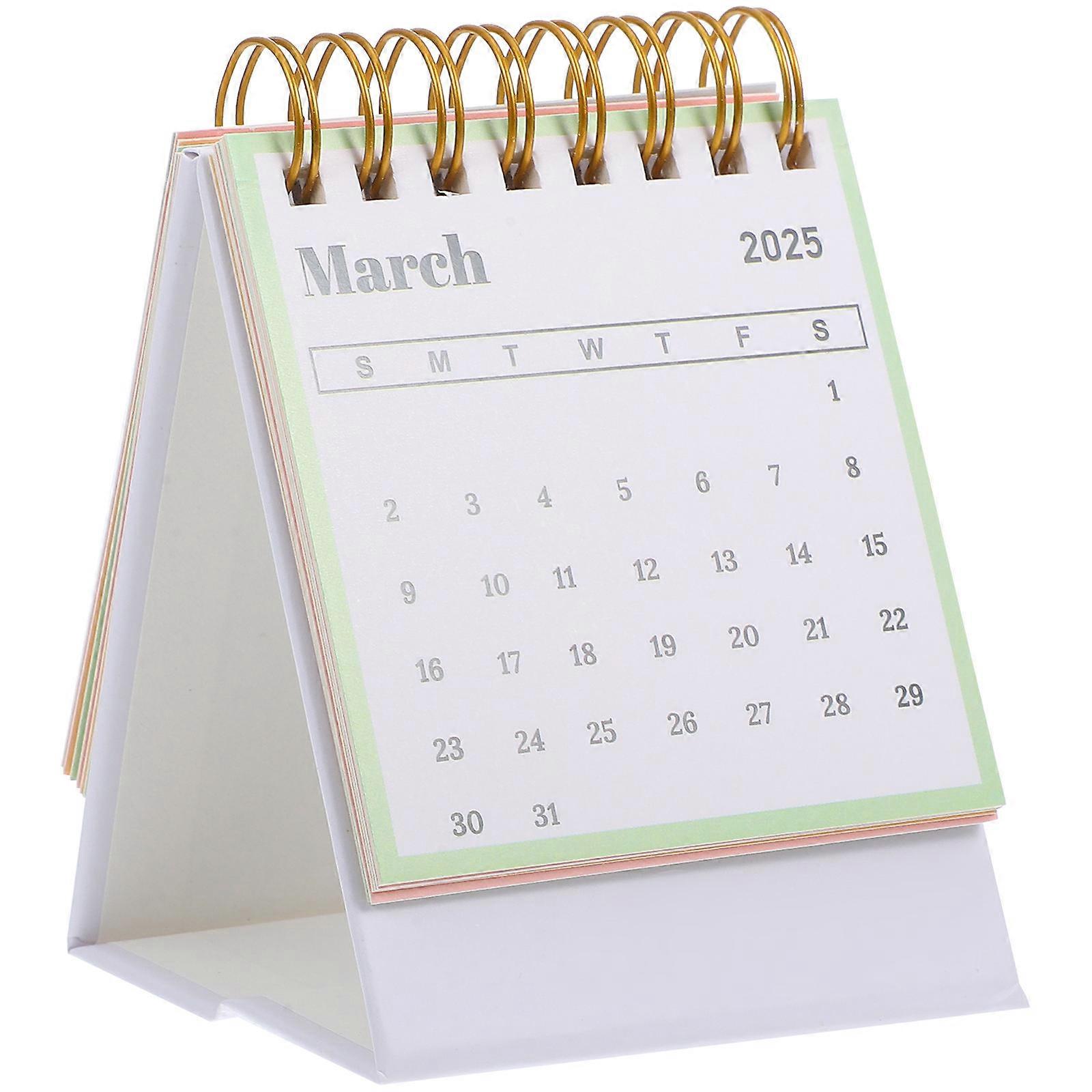 Standing Desk Calendar for Desk Accessory Multi Paper Material Decorative Piece 1Set