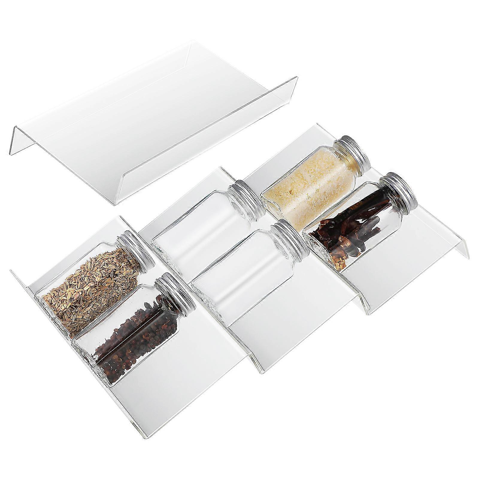 Adjustable Spice Organizer Drawer Insert for Kitchen Acrylic 4Pcs