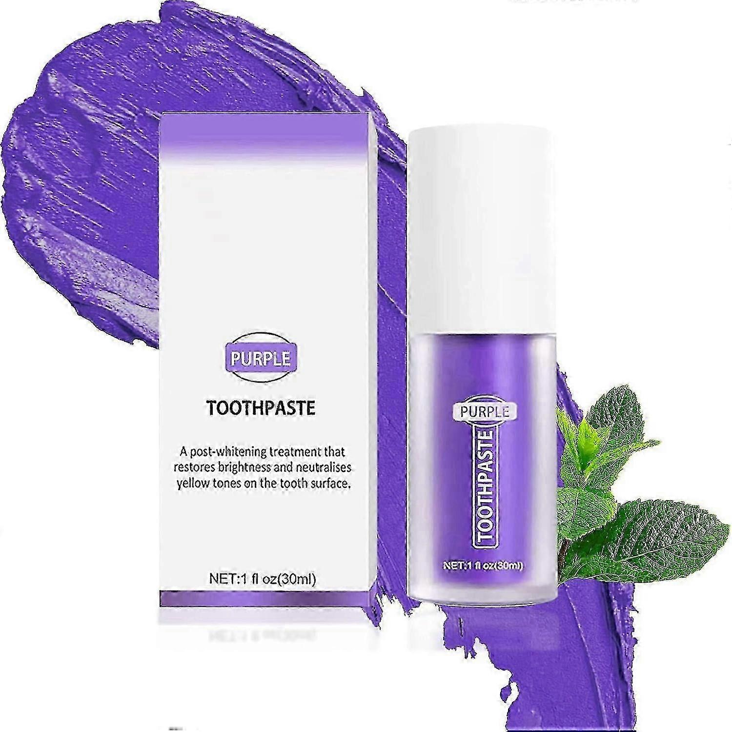Purple Toothpaste for Teeth Whitening, Whitening Toothpaste for Tooth Stain Removal, Sensitive Teeth