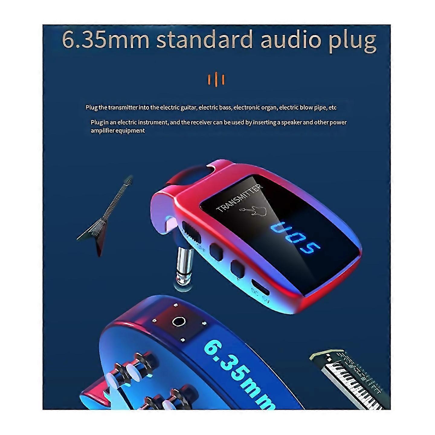 משדר מקלט לגיטרה חשמלית אדום