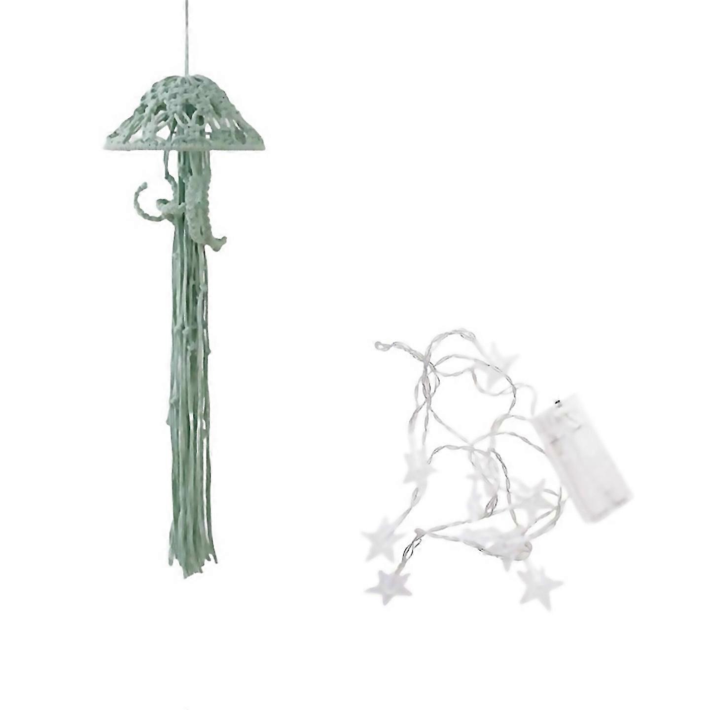 Pour Boho Macramé Dream Catcher Tissé à la main avec des guirlandes lumineuses